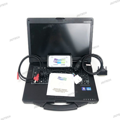 2025 Diagnostic tool for Doosan Diagnostic Scanner kit Heavy Duty uvim Communication Interface Loader Diagnosis+CF53 laptop