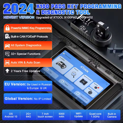 XTOOL X100 PADS Car Key Programmer Key Generator Read Pin Code All System Diagnostic Scanners Automotive Scanner With CANFD DOIP