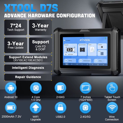 XTOOL D7S ECU Coding All System Diagnostic Scanner Active Test 36 Resets OBD2 Key Programming Tool CAN FD DoIP Upgraded of D7