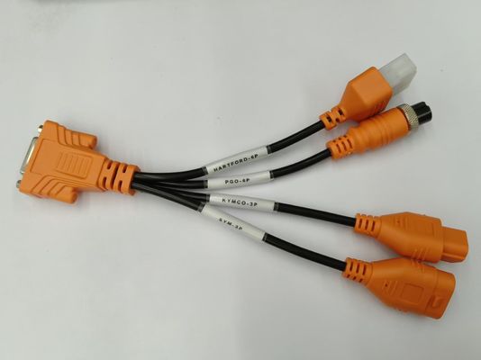 3-in-1 Motorcycle OBD2 Cable Adapter for PGO 6Pin HARTFORD 6Pin KYMCO 3Pin SYM 3Pin Diagnostic Connector