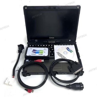 Forklift  For Doosan uvim + Getac V110 laptop Excavator Engine Fault Detector DDT SCR DPF DCU ECU Scanner Fault Diagnostic Tool