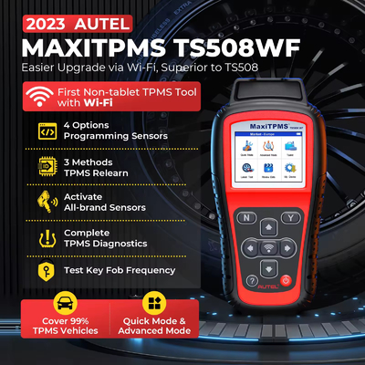 Autel MaxiTPMS TS508WF WiFi TPMS Diagnostic Tool Program MX-sensors, Read/Clear DTCs OBD2 TPMS Relearn Tool Free Update PK TS508