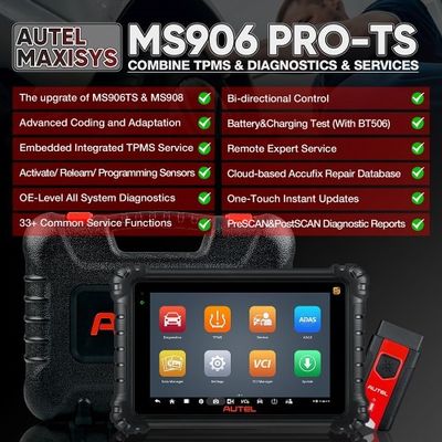 2025 Autel MaxiSYS MS906 Pro TS (MS906 Pro-TS) OE-Level Full Systems Diagnostic and TPMS Relearn Tool with Complete TPMS Sensor Programming