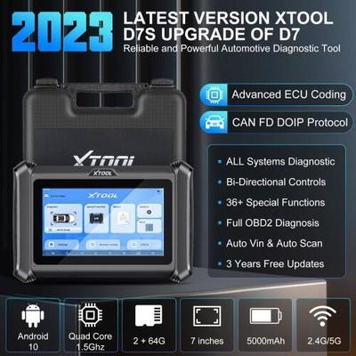 XTOOL D7S Diagnostic Tool Support DoIP & CAN FD, ECU Coding Bidirectional Scanner Key Programming, OE Full Diagnosis