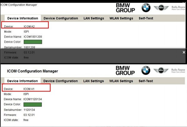 Σύγκριση της BMW ICOM A2
